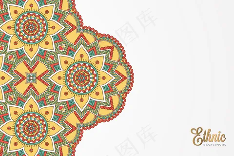 金色矢量豪华装饰曼荼罗设计背景 金色矢量豪华装饰曼荼罗设计背景