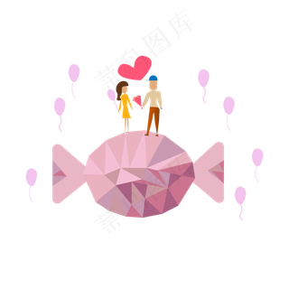 相片情人节气球糖果情侣爱心粉色