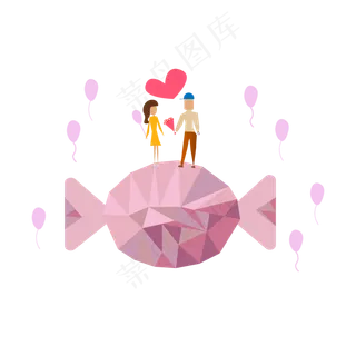 相片情人节气球糖果情侣爱心粉色