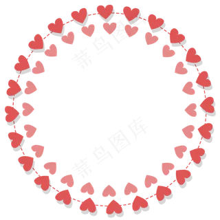 七夕爱心环形边框