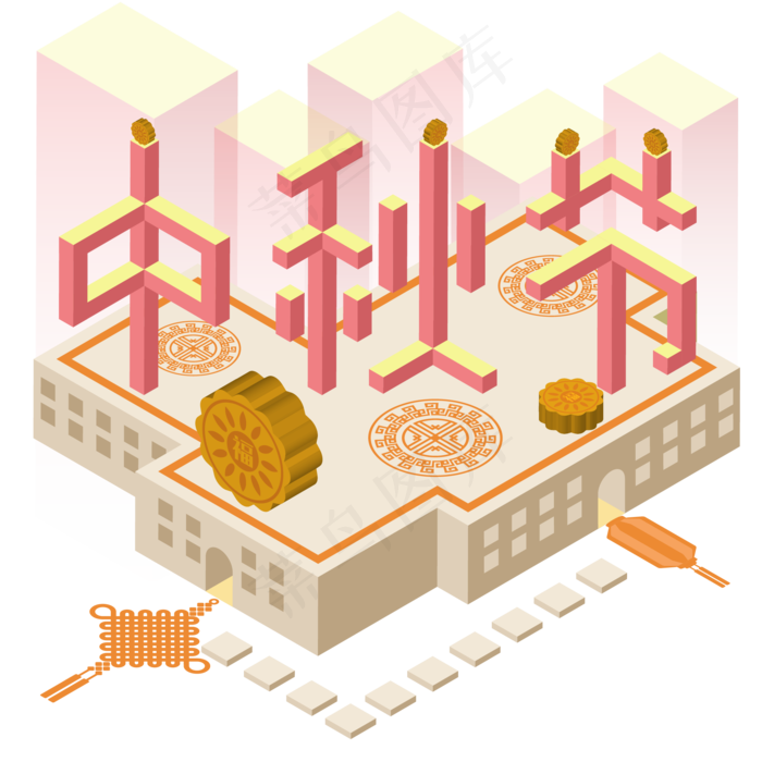 纪念碑古风中秋节字体(3500X4350(DPI:299))ai矢量模版下载