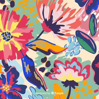 手绘抽象花卉背景