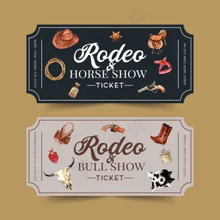 牛仔票，有头巾、帽子、麻袋、枪、马鞍、马甲