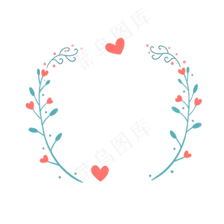 七夕节植物边框免抠素材