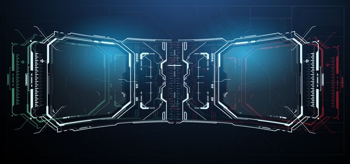 Hud控制面板。高科技屏幕数字全息相框。