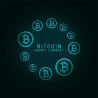 带文本空间的比特币圆形框架