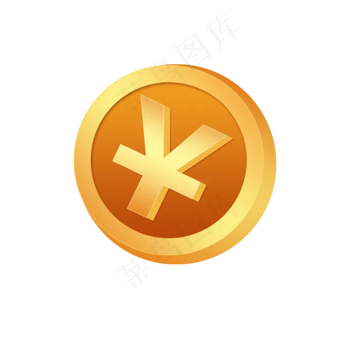金色货币免扣png(2000X2000(DPI:300))psd模版下载