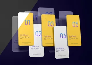 手机屏幕上的应用程序界面模型样机