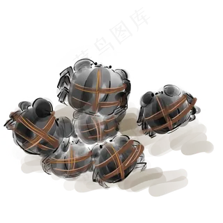 中秋节水墨大杂蟹