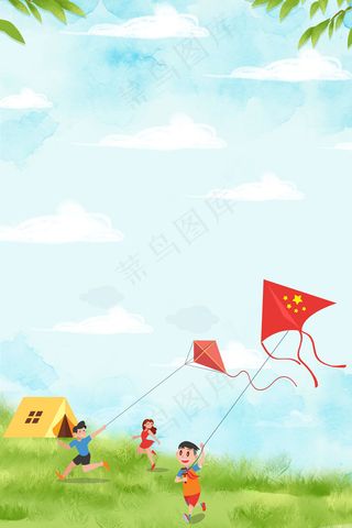 放假和孩子一起放风筝免费下载
