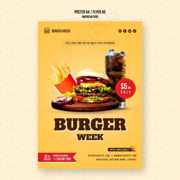 美国食品宣传单,DM传单模板