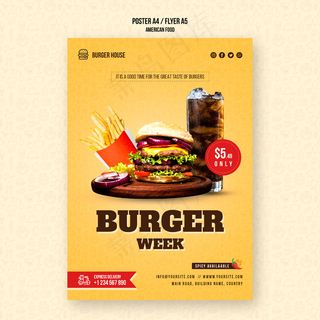 美国食品宣传单,DM传单模板