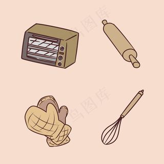 面包机手绘插图