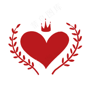 皇冠和爱心PNG免抠素材
