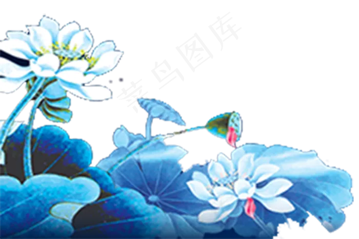 蓝色花朵(800X531(DPI:300))psd模版下载