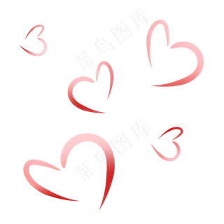 心形彩带浪漫节日装饰素材