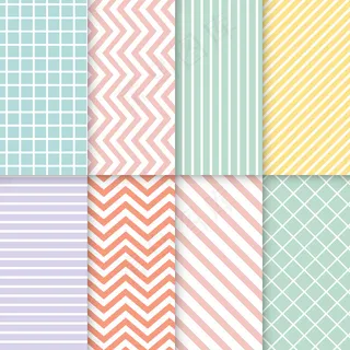 彩色混合无缝图案矢量集