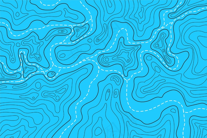 地形图等高线水色eps,ai矢量模版下载