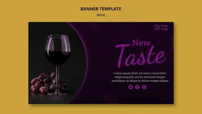 带照片的葡萄酒促销横幅banner模板psd模版下载