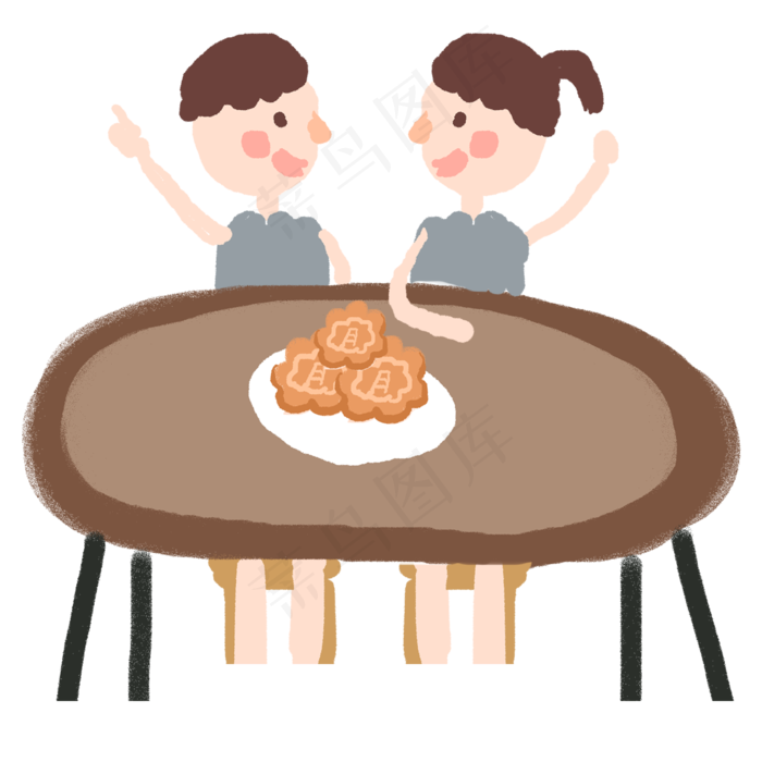 一起吃月饼的情侣(2000X2000(DPI:300))psd模版下载