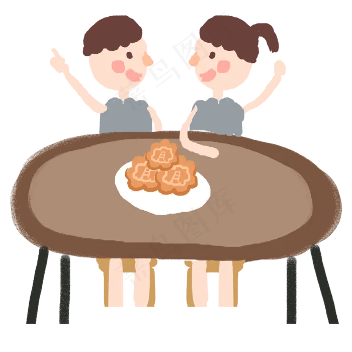 一起吃月饼的情侣(2000X2000(DPI:300))psd模版下载