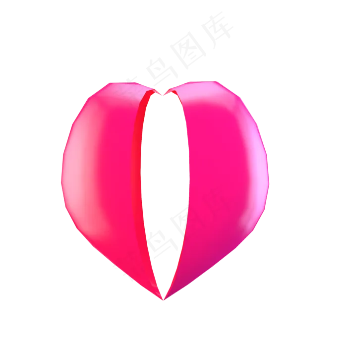 立体桃粉色镂空心形装饰(2000X2000(DPI:300))psd模版下载