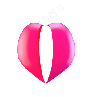 立体桃粉色镂空心形装饰