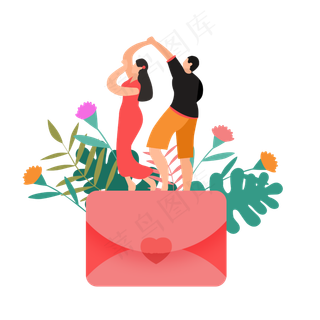 七夕情人节恋人情侣舞蹈装饰