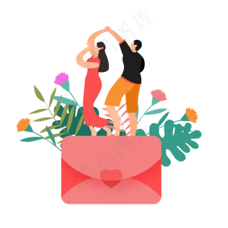 七夕情人节恋人情侣舞蹈装饰