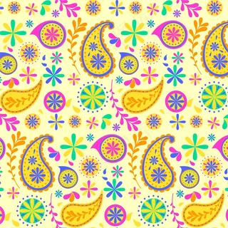 彩色佩斯利图案