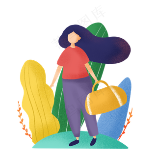 十一国庆节扁平人物