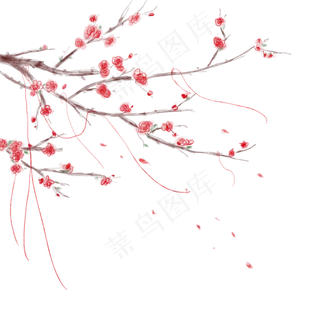 古风手绘梅花素材免抠