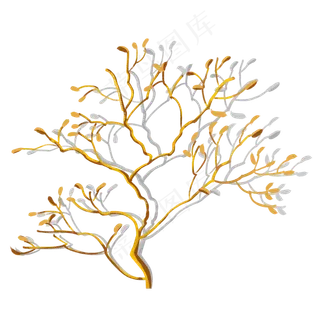 2019年元旦圣诞金色大气树枝