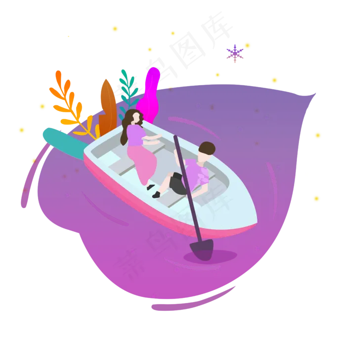 七夕情人节恋人情侣装饰(2500X2500(DPI:300))psd模版下载