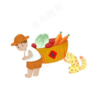 秋分秋收装饰元素手绘丰收可商用