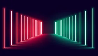 红绿霓虹灯舞台