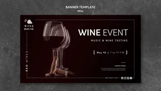 葡萄酒横幅banner模板概念