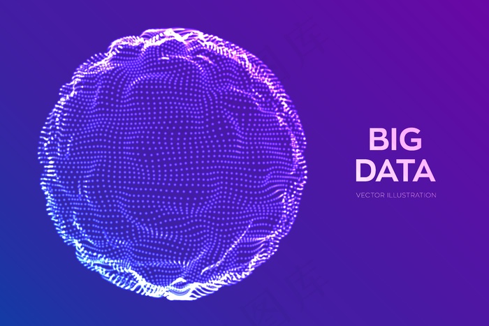 球面网格波。大数据科学背景。