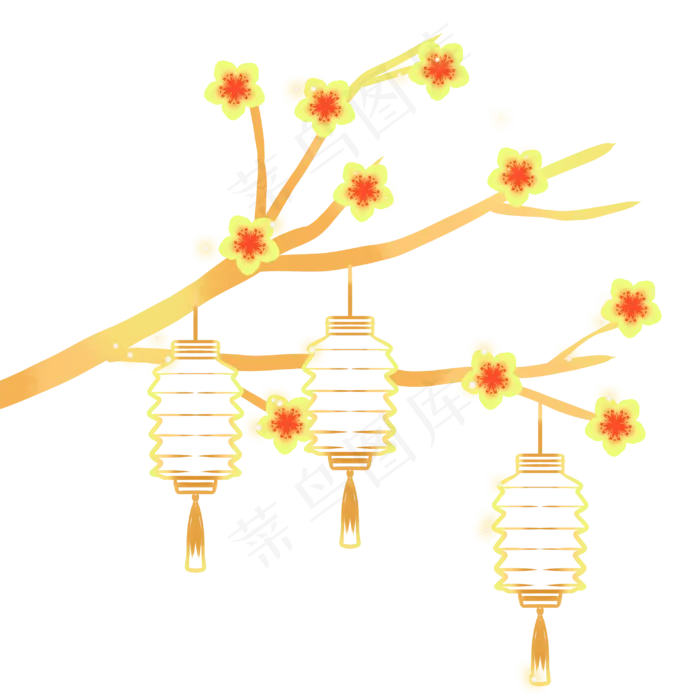 恭贺新春梅花灯笼(3000X3000(DPI:300))psd模版下载