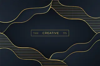 背景有金色曲线和深色阴影