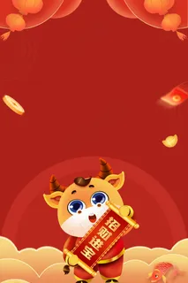 2021年牛年贺卡背景