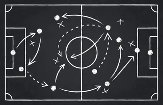 粉笔足球策略。足球队战略和比赛战术，足球杯锦标赛黑板游戏队形图解集。黑板和黑板，足球队战略