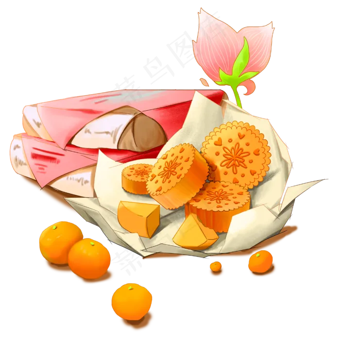 中秋节水果月饼(3000X3000(DPI:300))psd模版下载