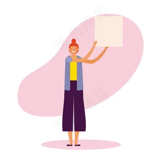 举着横幅banner的人