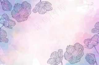 水彩背景与手绘元素