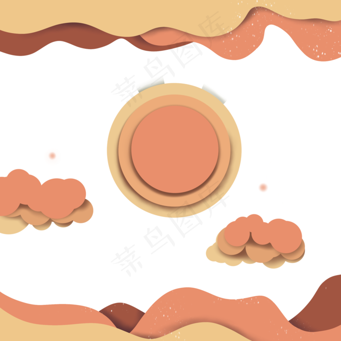 中秋节剪纸可爱云月亮