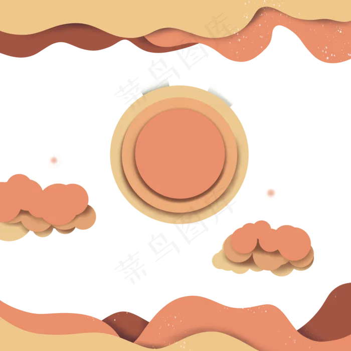 中秋节剪纸可爱云月亮(2048X2048(DPI:132))psd模版下载