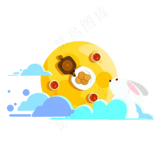 中秋满月兔子