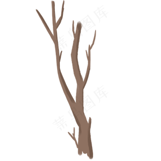 卡通枯黄植物树干下载