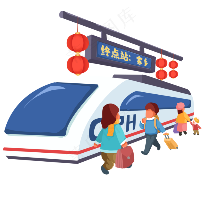 新年赶列车回家过年